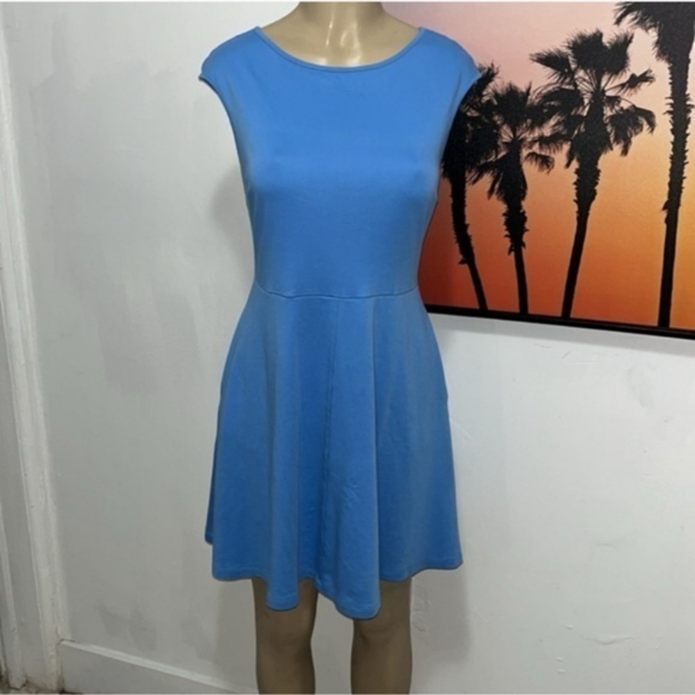NY&CO Cotton Swing Dress Sz M Light Blue